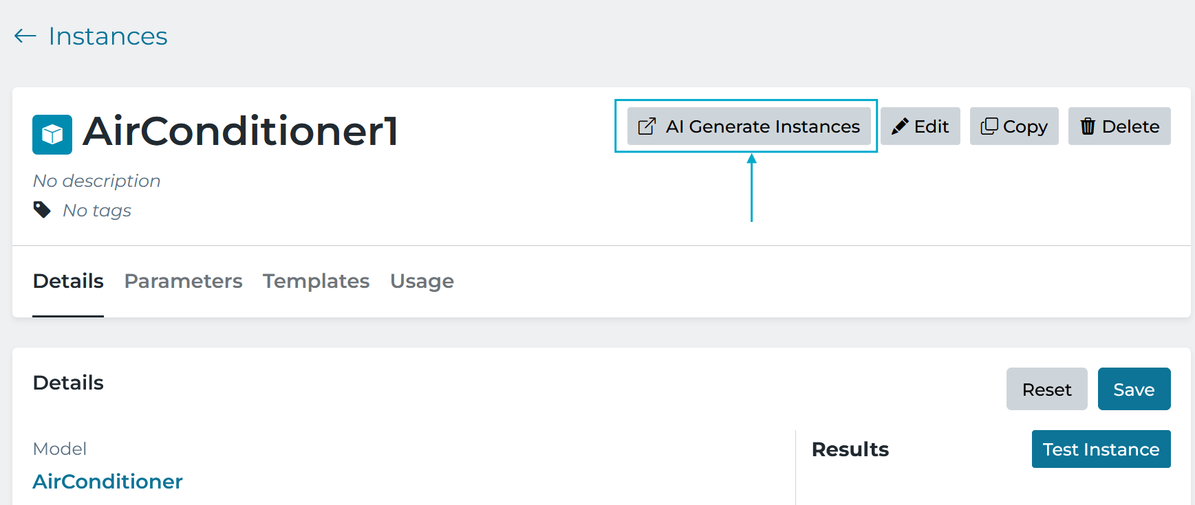 AI Generate Instances button