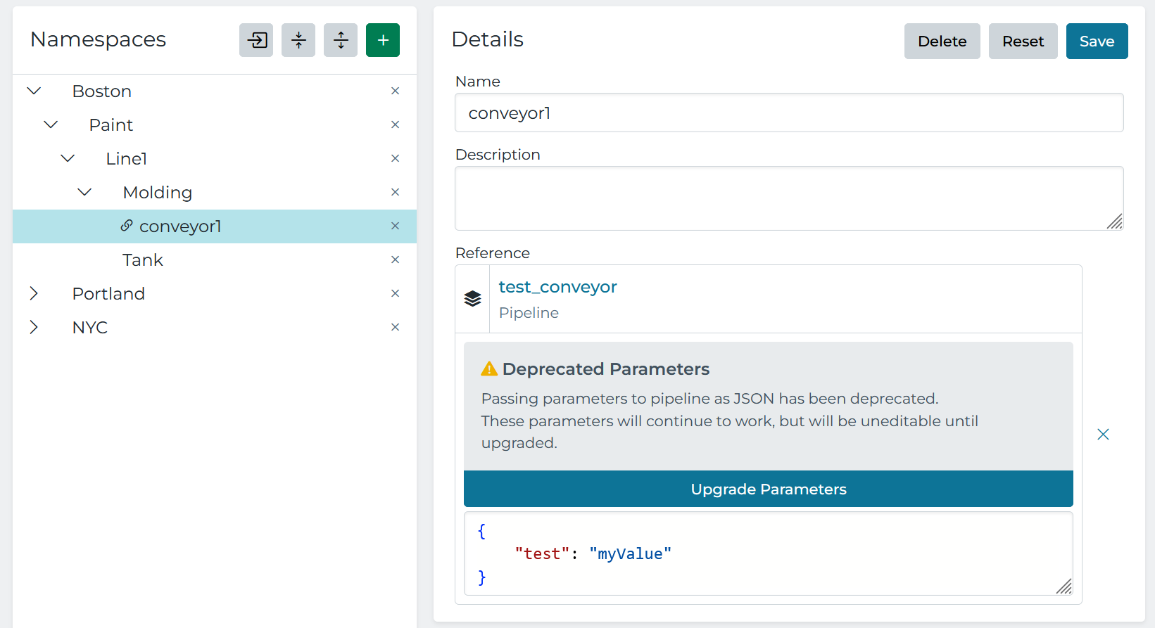 upgrade parameters