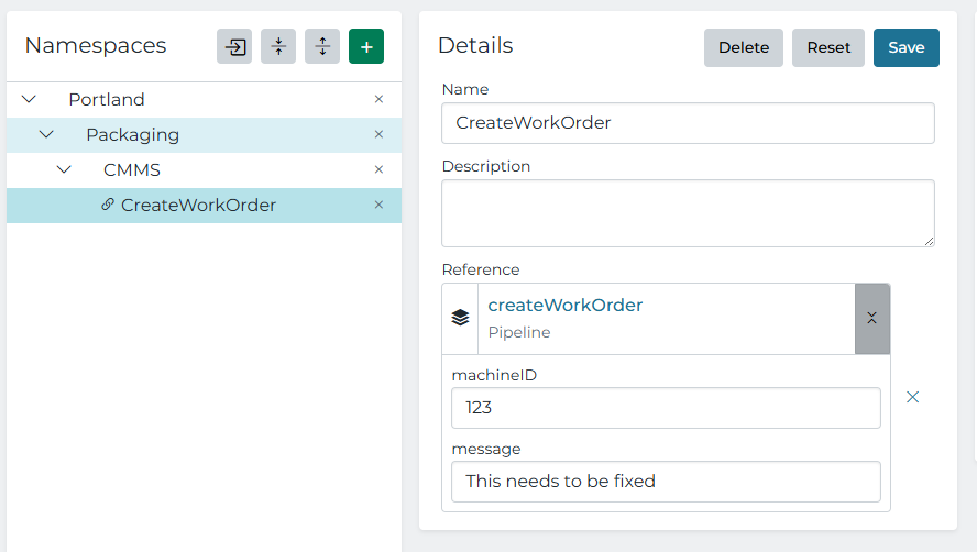 Namespace Node Parameters